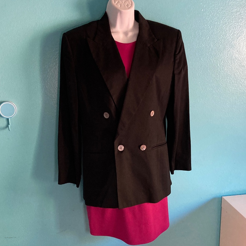 Georges Marciano Womens Size 6 Vintage Black Double-Breasted Blazer Work Jacket